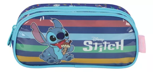 Estojo duplo Stitch azul listrado