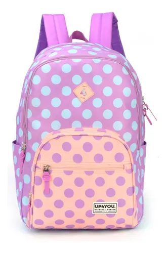 Mochila Costas de Bolinhas Roxa
