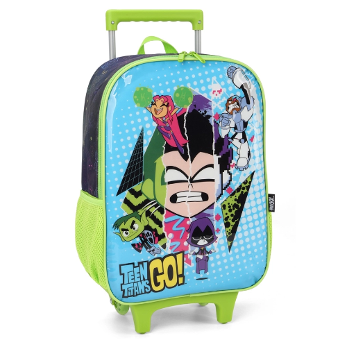 mochila com rodas jovens titas verde