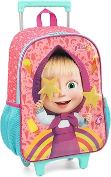 mochila com rodas salmao masha