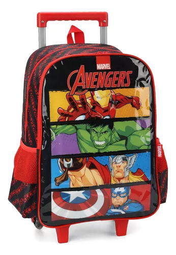 mochila com rodas avangers vermelho