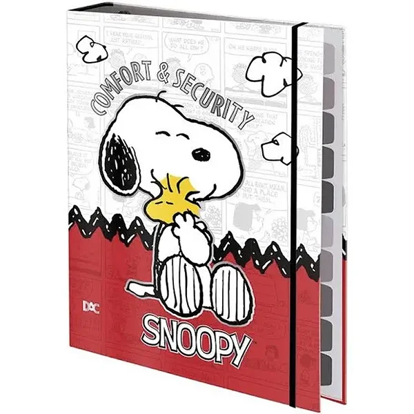 Caderno argolado universitário snoopy