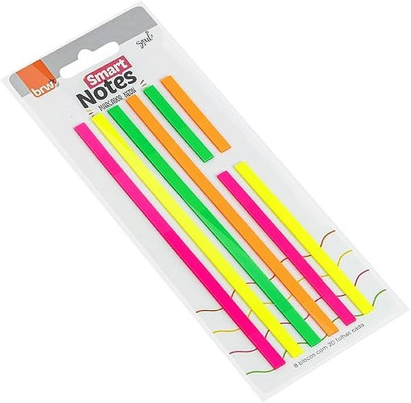 Bloco smart  marca texto neon 8 blocos 20 folhas