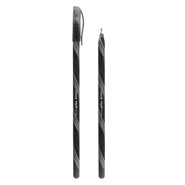 Caneta Esferográfica Bazze Wave 0.7mm Preta