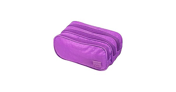 Estojo - Nylon - 3 Zipers - Lilas Brw