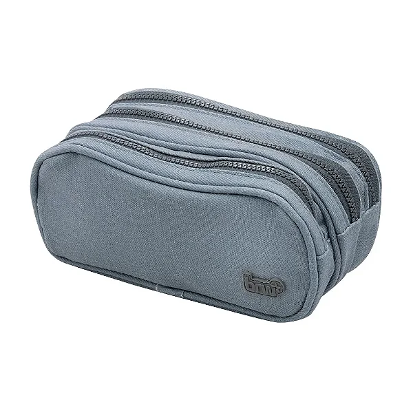 Estojo - Nylon - 3 Zipers - Cinza l Brw