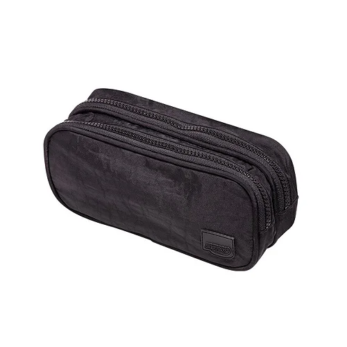 Estojo - Nylon - 2  Zipers - Jeans Azul Brw