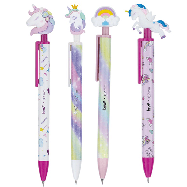 Lapiseira Plástica Divertida 0,7mm Unicorn