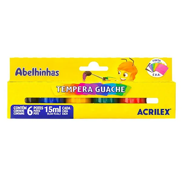 Temp. guache 6cores/15ml acrilex