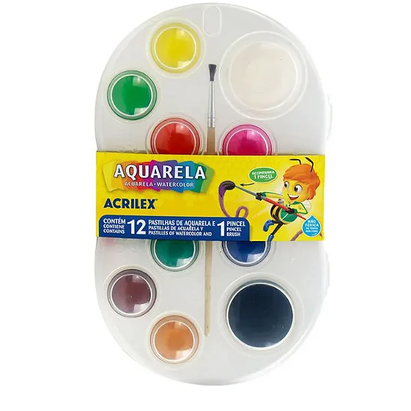 Estojo aquarela 12 cores acrilex
