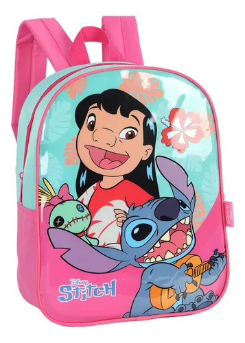 Mochila Costas Pequena Lilo e Stitch Rosa Luxcel