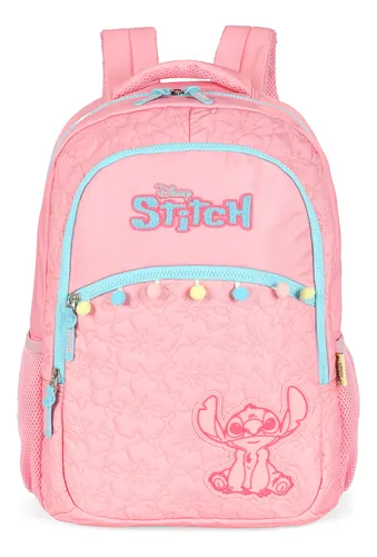 Mochila Costas Stitch Rosa Pompom Luxcel