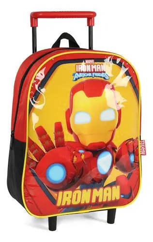 Mochila com Rodas Avengers Vermelho Homem de Ferro Luxcel