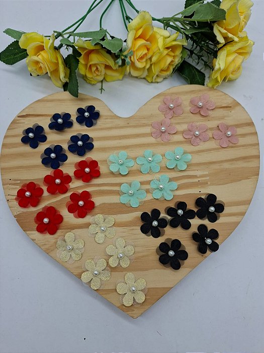 Aplique Flor Voal com Perola 2,5cm com 5 unidade.