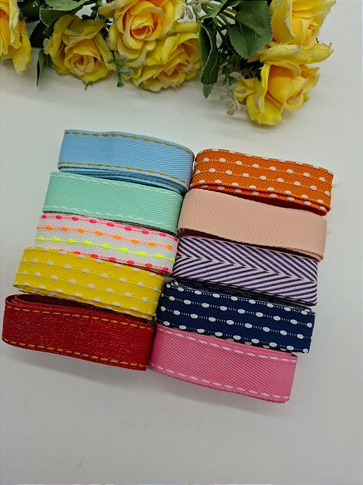 Kit de Fita n5 Jeans Sinimbu com 10 Metro (1mt de cada cor)