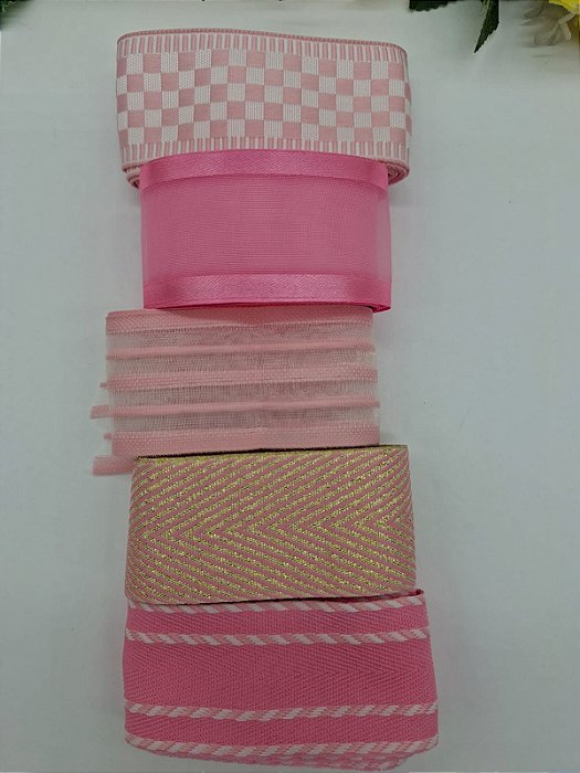 Kit de Fita n9 Tons de ROSA Sinimbu com 5 Metro (1mt de cada cor)