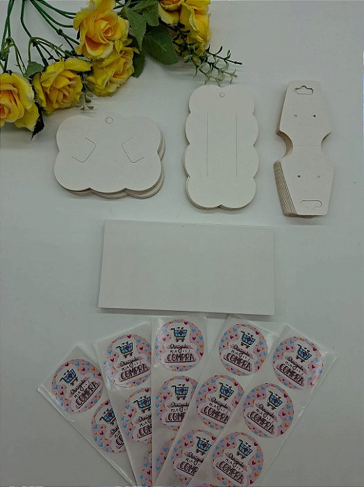 Kit Papeleta Tag 25 unidade de Cada Modelo TOTAL 100uni + 20 Adesivos