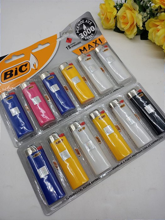 Isqueiro Bic Grande com 1 unidade cores variada.