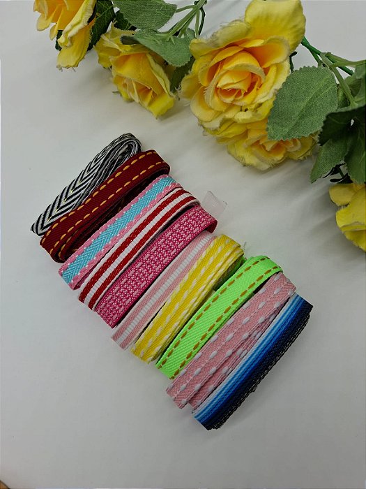 KIT de Fita SINIMBU Diversas N2 com 10 metros. (1mt de cada cor).