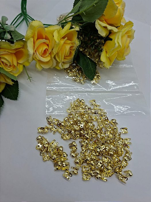 Terminal Tips sem Haste Duplo 4.3 x 7.7mm em Ferro com 20 uni - DOURADO