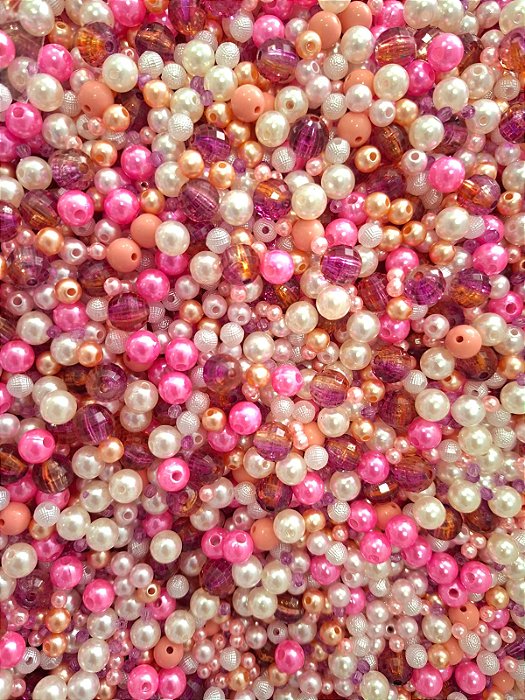 Mix Perolas Bolas Leitosa Sortida Varios Tamanhos com 50 gramas