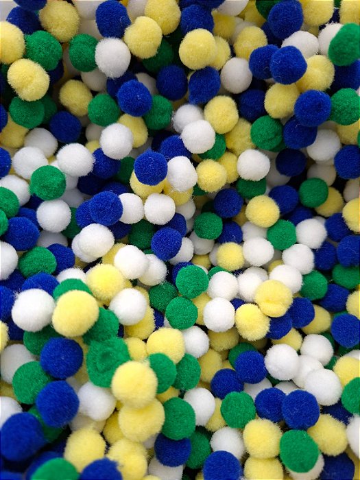 Pompom Mix BRASIL de 1cm com 100 unidades