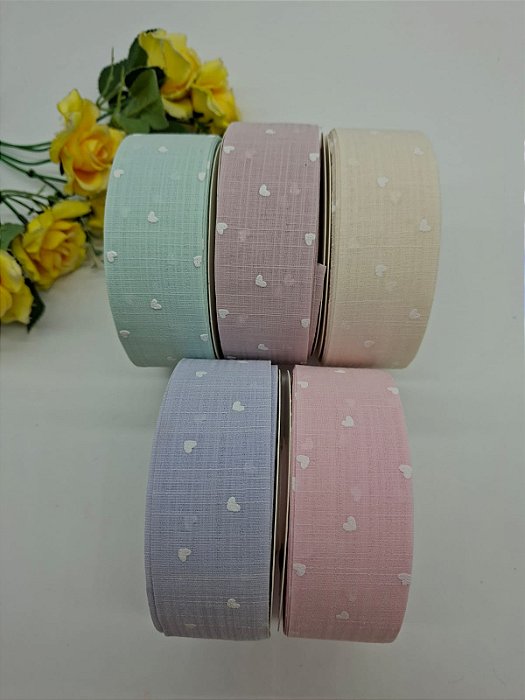 Fita Yama Decorativa Coração Puff N9 (38mm) 1 metro