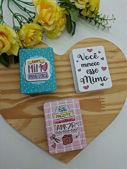 Cartão Agradecimento com 100 uni - Tamanho 5,4x7,2cm