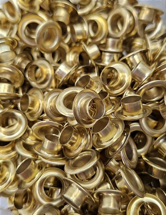 Ilhós Liso com Arruela 10 uni - Dourado