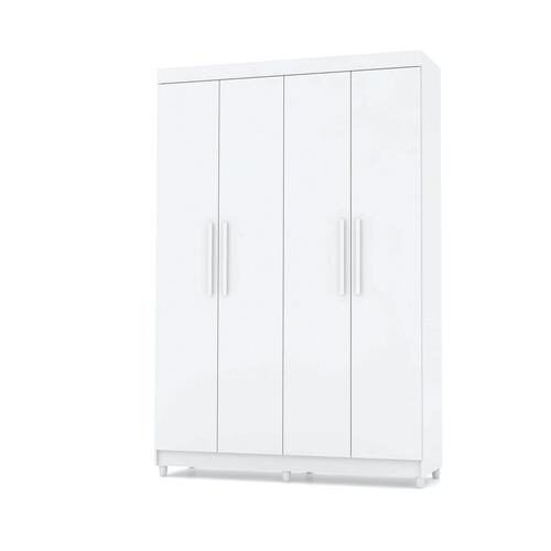 Guarda Roupa Casal Palmas 4 Portas Branco - Vila Rica Móveis