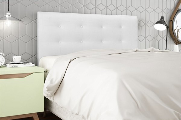 Cabeceira Cama Box Casal 140cm Helena - Branco Corino