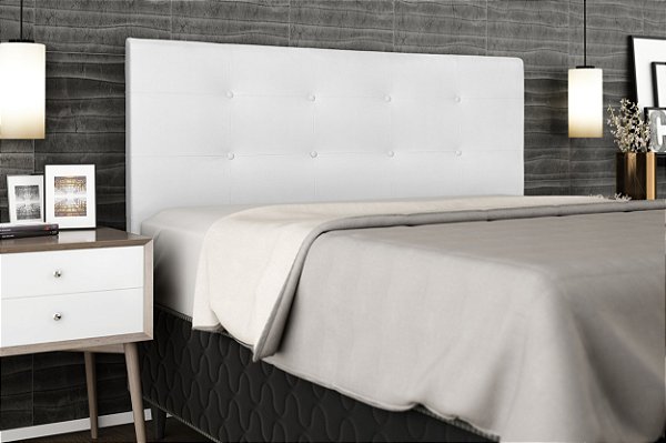 Cabeceira Cama Box Casal 160cm Helena - Branco Corino