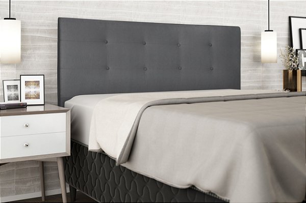 Cabeceira Cama Box Casal 160cm Helena - Cinza Suede