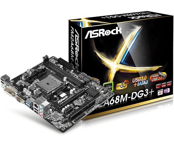 PLACA MÃE ASROCK FM2A68M - DG3+ SOCKET FM2 / FM2+