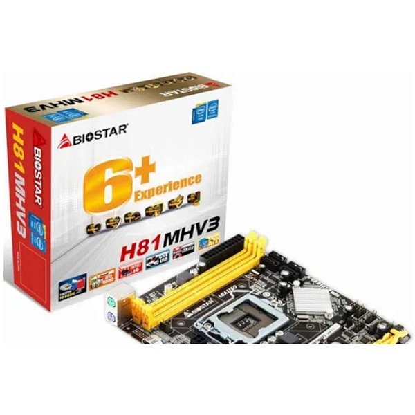 PLACA MÃE BIOSTAR H81MHV3 SOCKET 1150 PROCESSADORES INTEL 4A GERAÇÃO