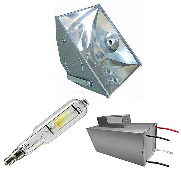 Refletor hqi completo com reator e lampada 1000w