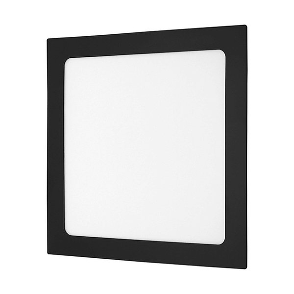Painel de led quadrado embutir 18w aro preto 3000k