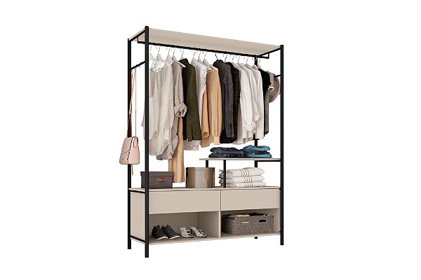 Guarda Roupa Roupeiro Closet Barcelona Industrial Off White