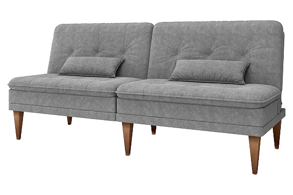 Sofá Cama sem braço Pietra 2 lugares Boucle Cinza