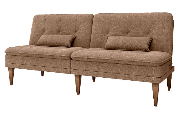 Sofá Cama sem braço Pietra 2 lugares Boucle Marrom