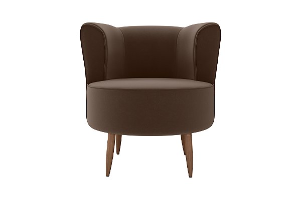Poltrona Decorativa 1 lugar Savana Veludo Marrom