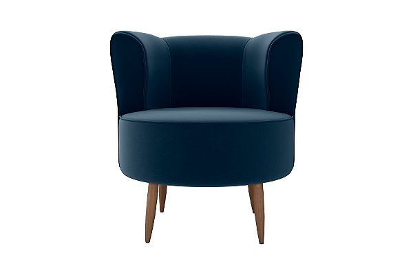 Poltrona Decorativa 1 lugar Savana Veludo Azul