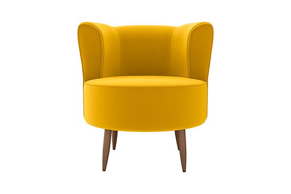 Poltrona Decorativa 1 lugar Savana Veludo Amarelo