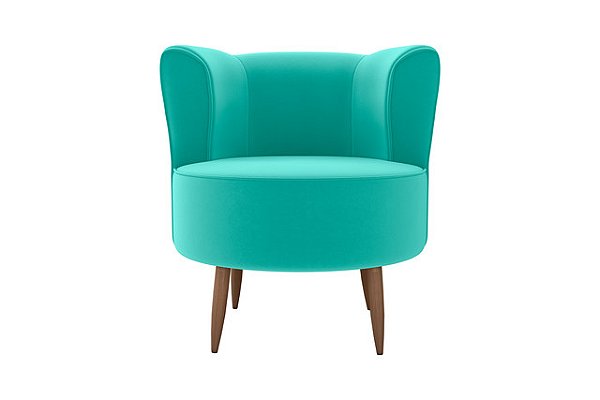 Poltrona Decorativa 1 lugar Savana Veludo Verde Menta