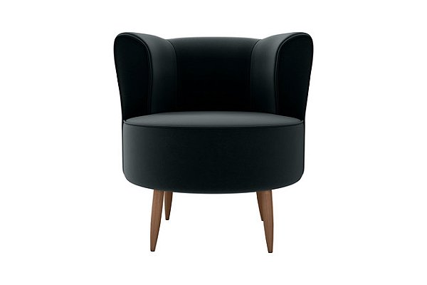 Poltrona Decorativa 1 lugar Savana Veludo Preto