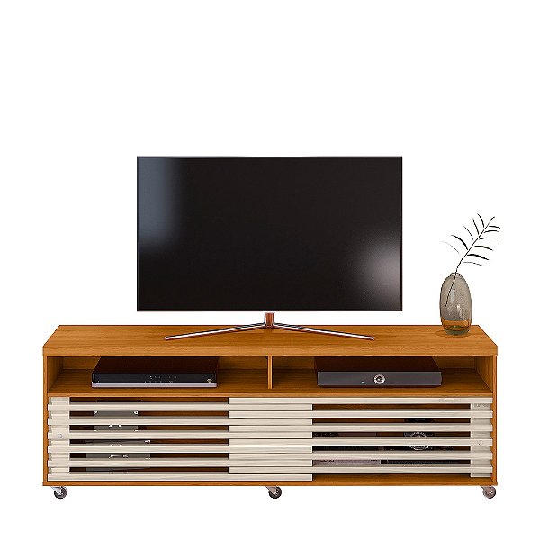 Rack Bancada Frizz Cross Cinamomo com Rodízios TV 65
