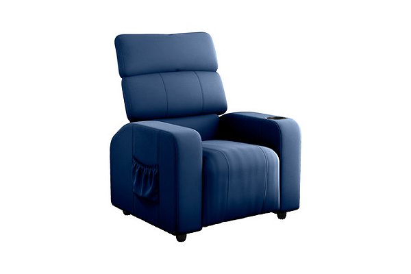 Poltrona Reclinável MX-67 Pulse Veludo Azul Porta Copo