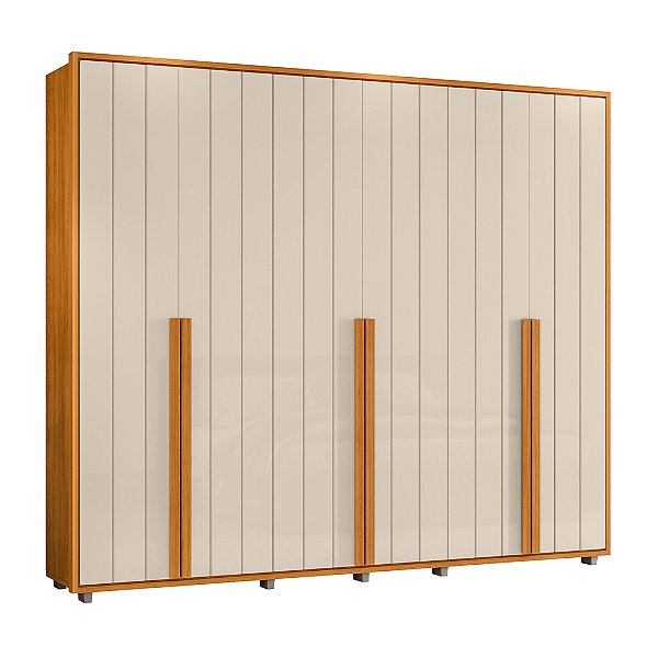 Guarda Roupa 6 Portas e 6 Gav Volpi Cinamomo Off White 278cm
