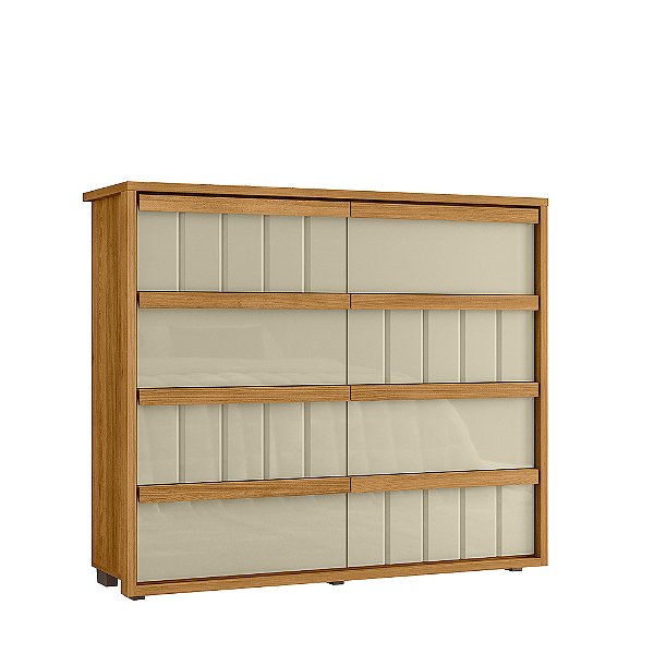 Comoda 8 Gavetas Tarsila Cumaru/Opala 136cm 100%MDF Ripado