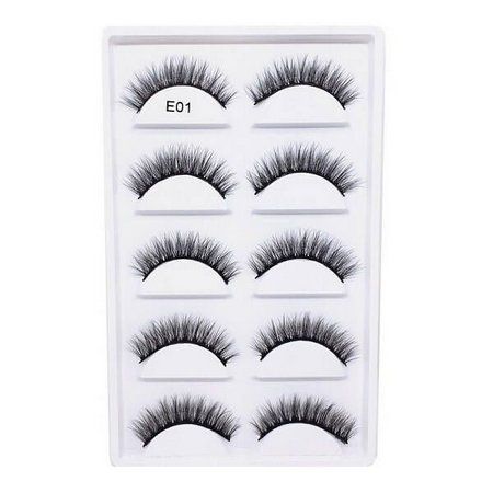 E01 - CARTELA DE CÍLIOS 5 PARES 3D